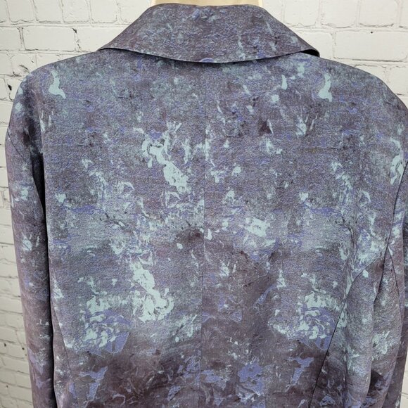 Coldwater Creek Blue & Purple Lightweight Open Notch Blazer Jacket Size 20 - Picture 9 of 13